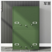 军慧绿色双节储物柜JH-6652